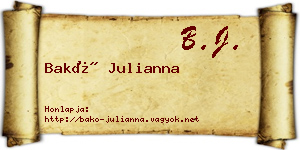 Bakó Julianna névjegykártya